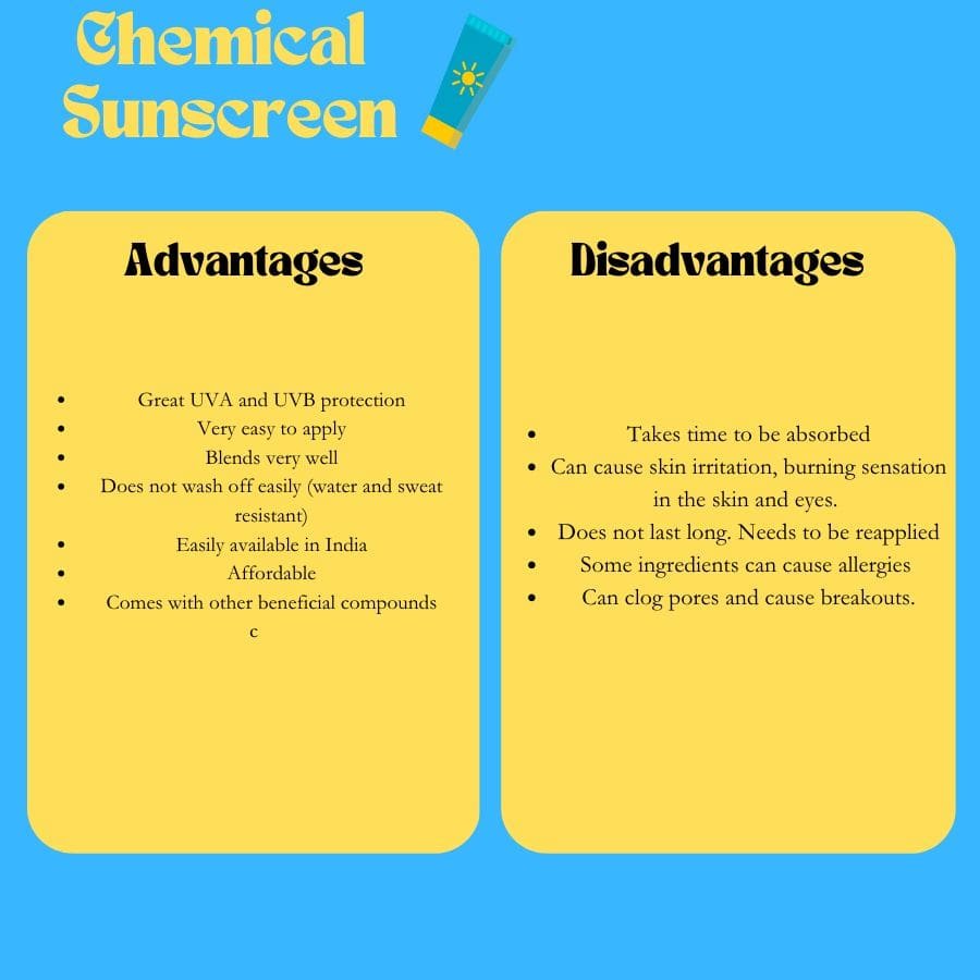 advantages and disadvantages of chemical sunscreen