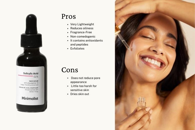 Minimalist Salicylic Acid 02% serum pros and cons